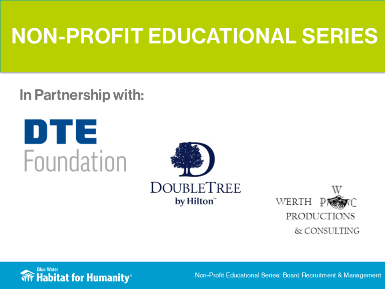 Non-Profit Educational Series